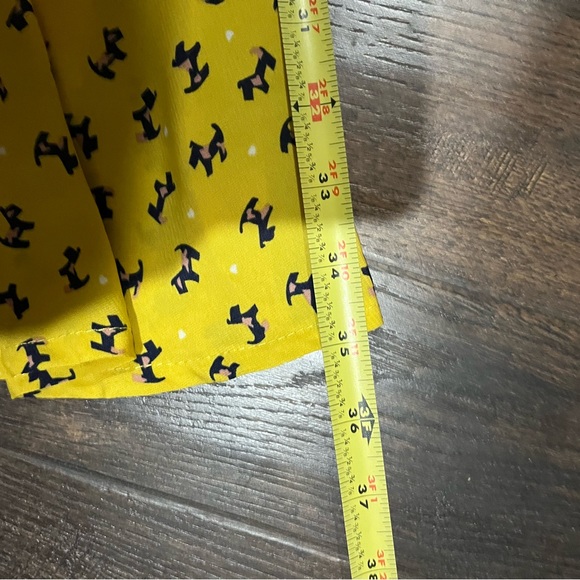 L.A Soul Yellow Scottie Dog Print Dress. Women’s Fit Flare Cocktail. - Picture 7 of 8